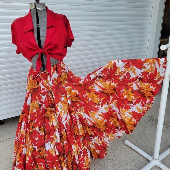 Tie Front red satin top - Picture 3 of 3